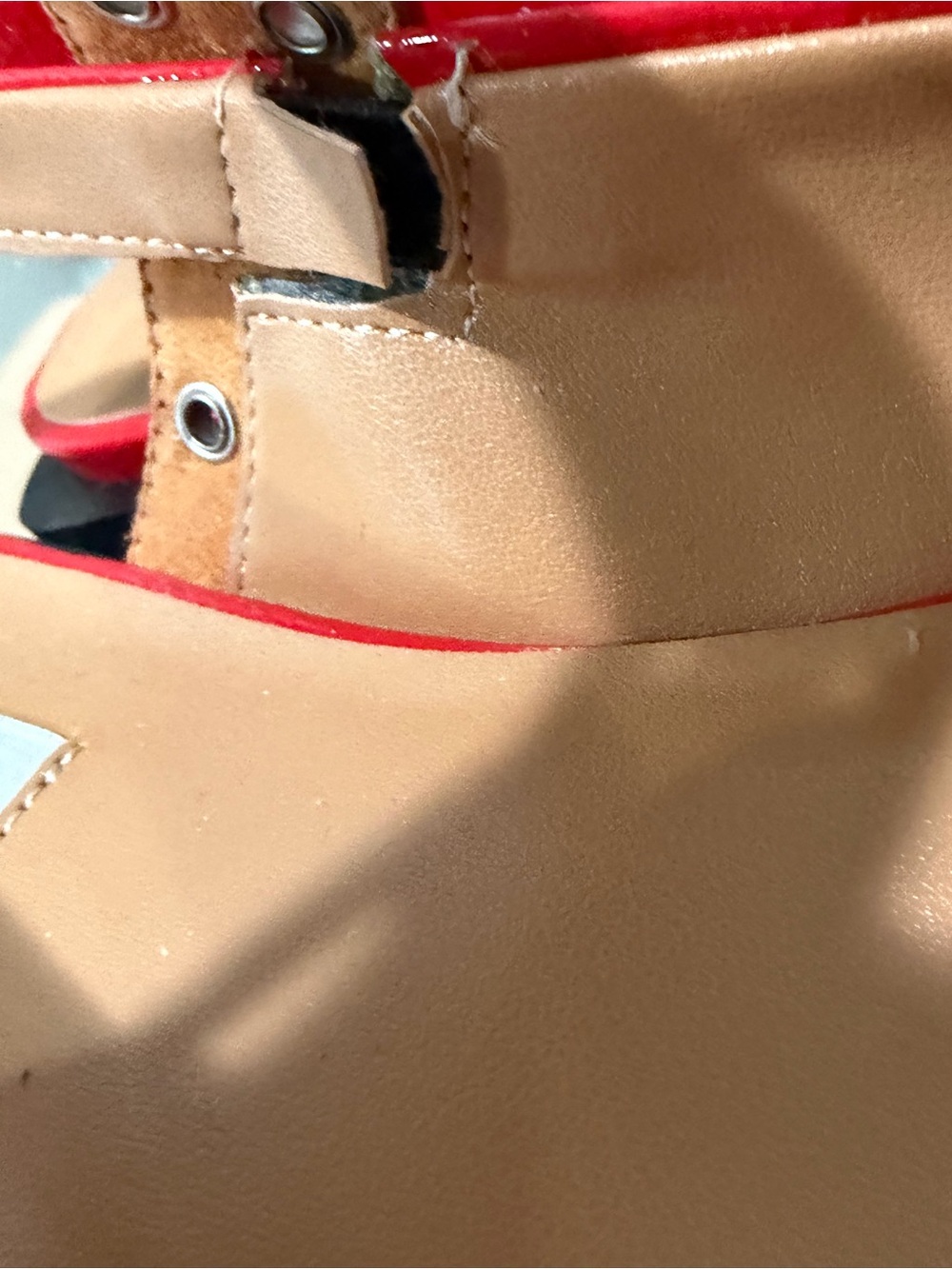 NEW. Steve Madden Red Patent Pointed Slingback Flats with Grommet Strap 9.5 - Picture 7 of 11